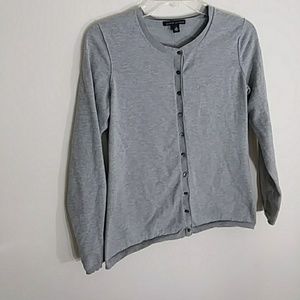 Banana Republic Gray Silk Cardigan Sweater